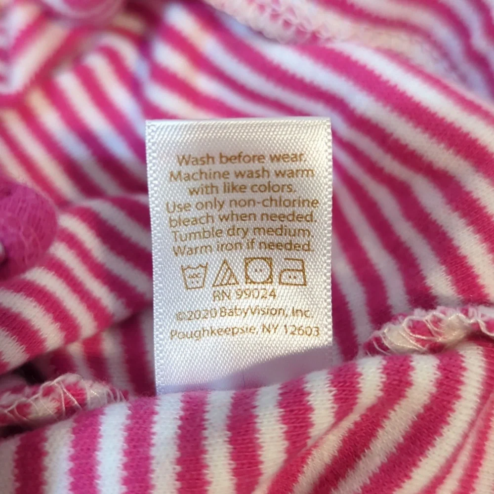Touched by Nature Sleep Sack 0-6 months 100% Organic Cotton Pink White Striped